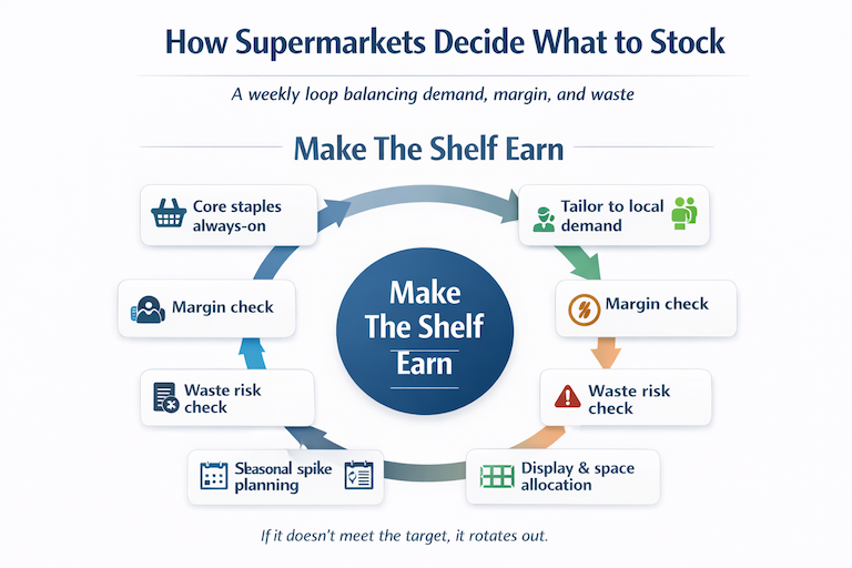 Supermarket stock decision process